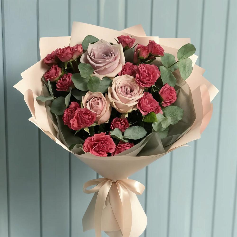 Букет цветов из: Гвоздики и Розы в Кудепста