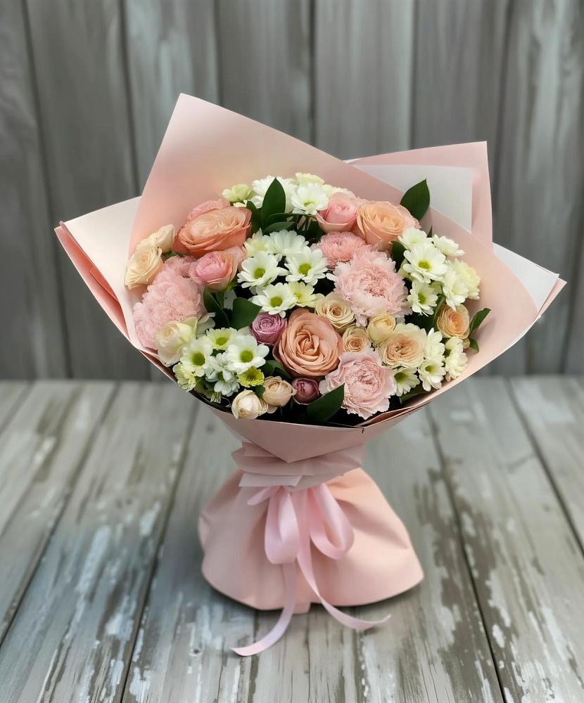 Букет цветов из: Гвоздики, Розы и Хризантемы в Кудепста