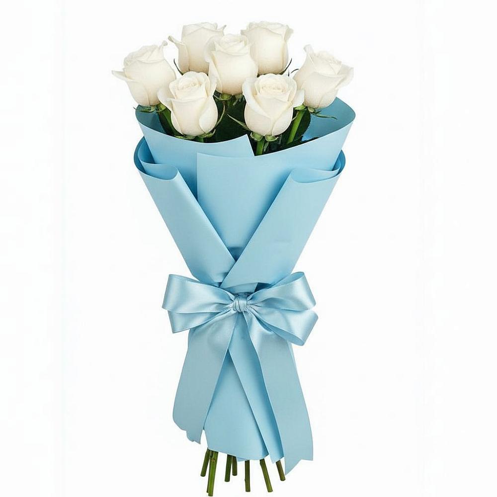 Букет 7 белых роз Проуд в Кудепста