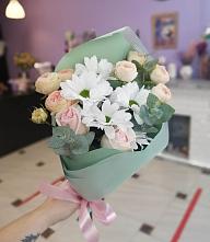 Букет милый в Кудепста Букет цветов из: Хризантемы и Розы в Кудепста