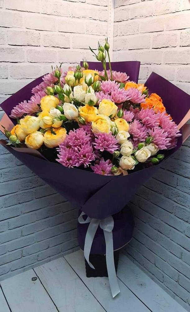 Букет цветов из: Хризантемы и Розы в Кудепста