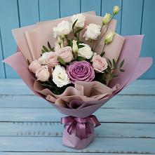 Букет цветов из:  Розы и Лизиантусы в Кудепста