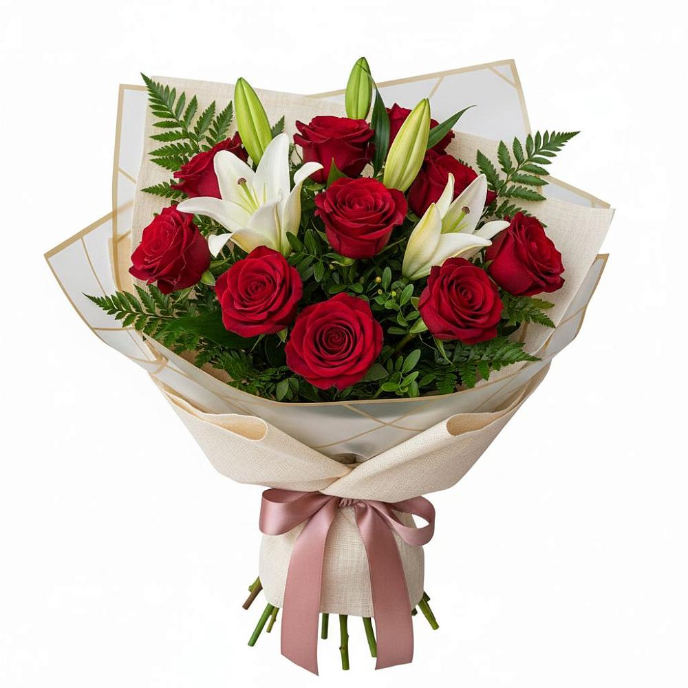 Букет цветов из: Лилии и Розы в Кудепста