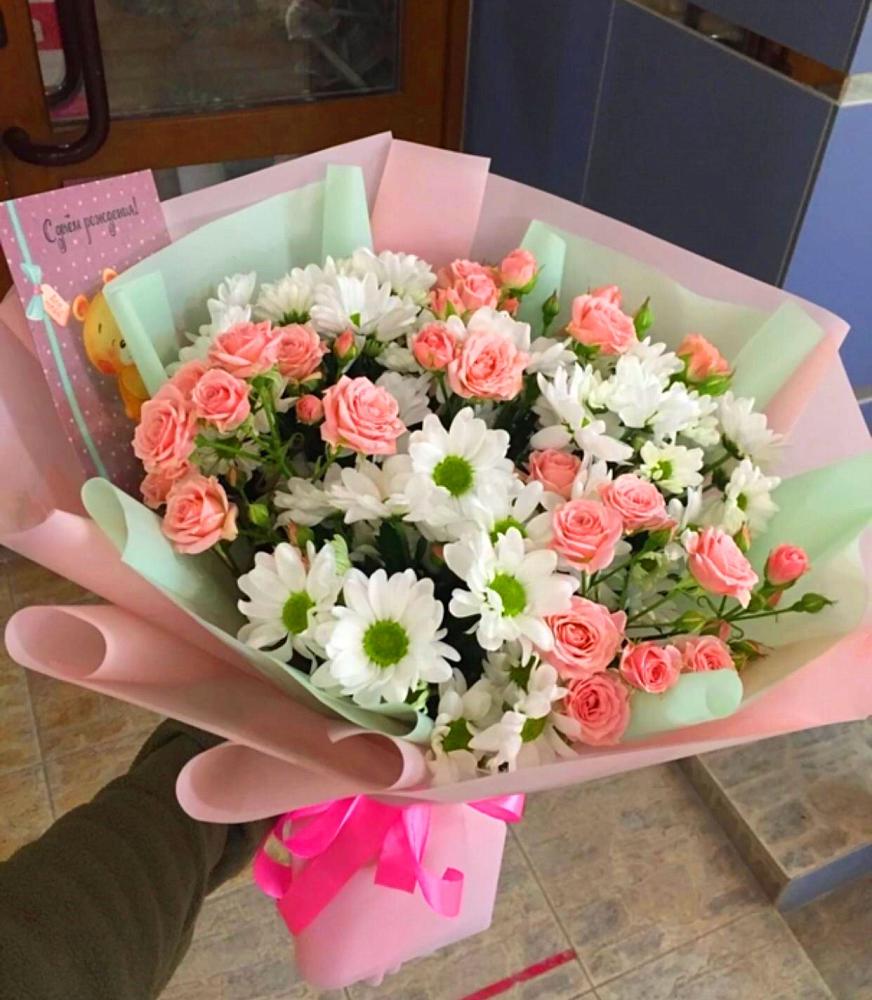 Букет цветов из: Розы и Хризантемы в Кудепста