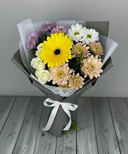 Букет цветов из:  Розы, Герберы и Хризантемы в Кудепста