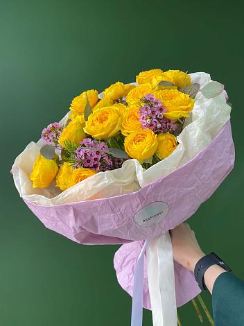 Букет Кустовые желтые розы в Кудепста