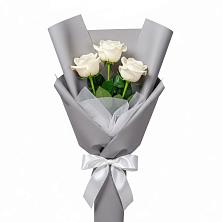 Букет 3 белые розы в Кудепста