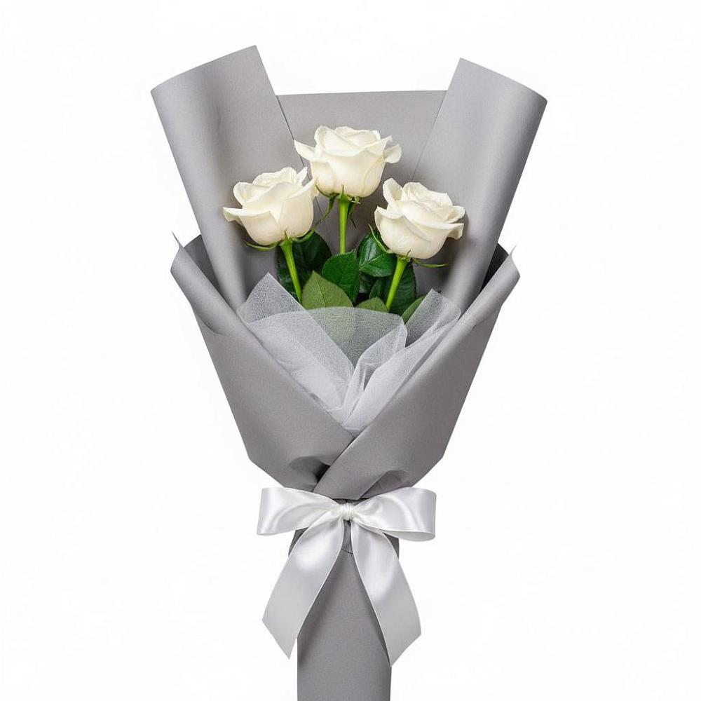 Букет 3 белые розы в Кудепста