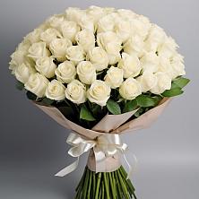 Букет 101 беля роза Белоснежка в Кудепста