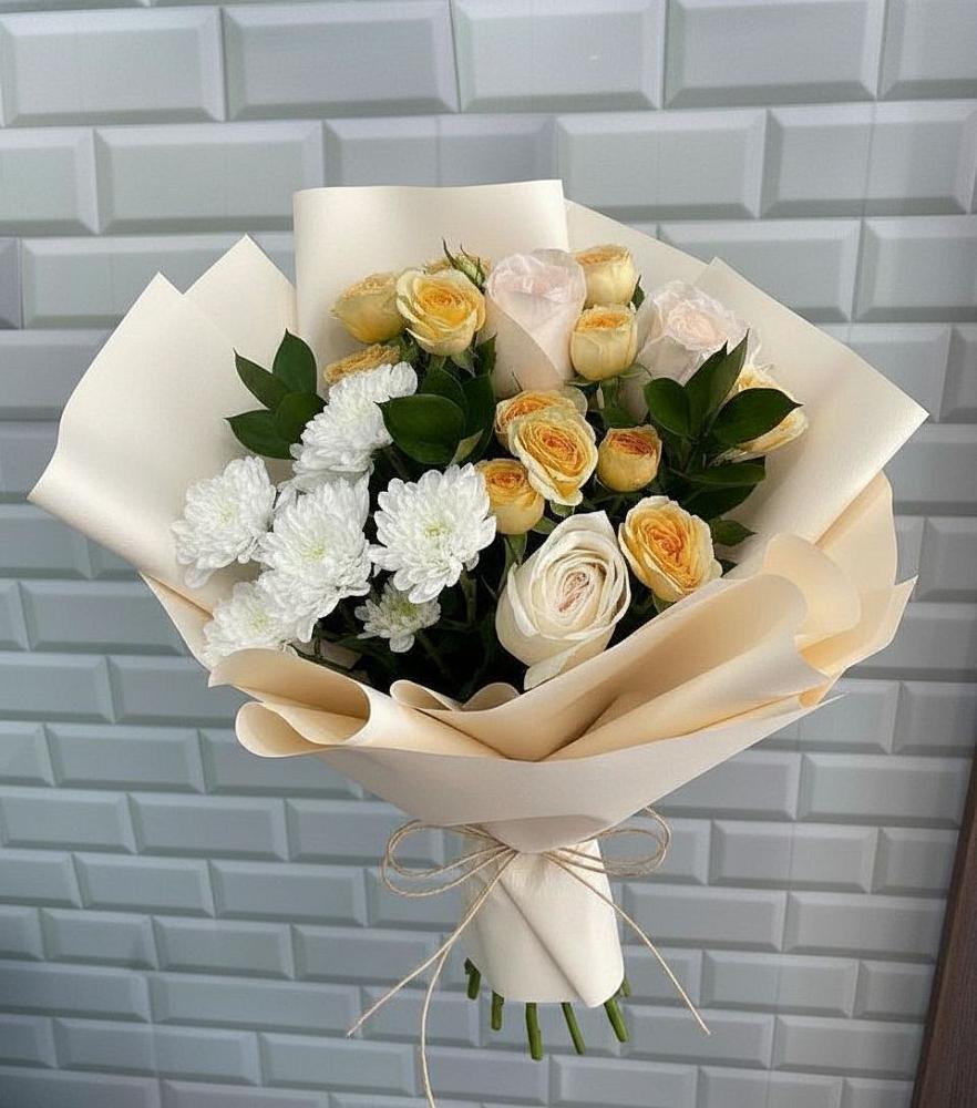 Букет цветов из: Розы и Хризантемы в Кудепста