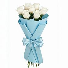 Букет 7 белых роз Проуд в Кудепста