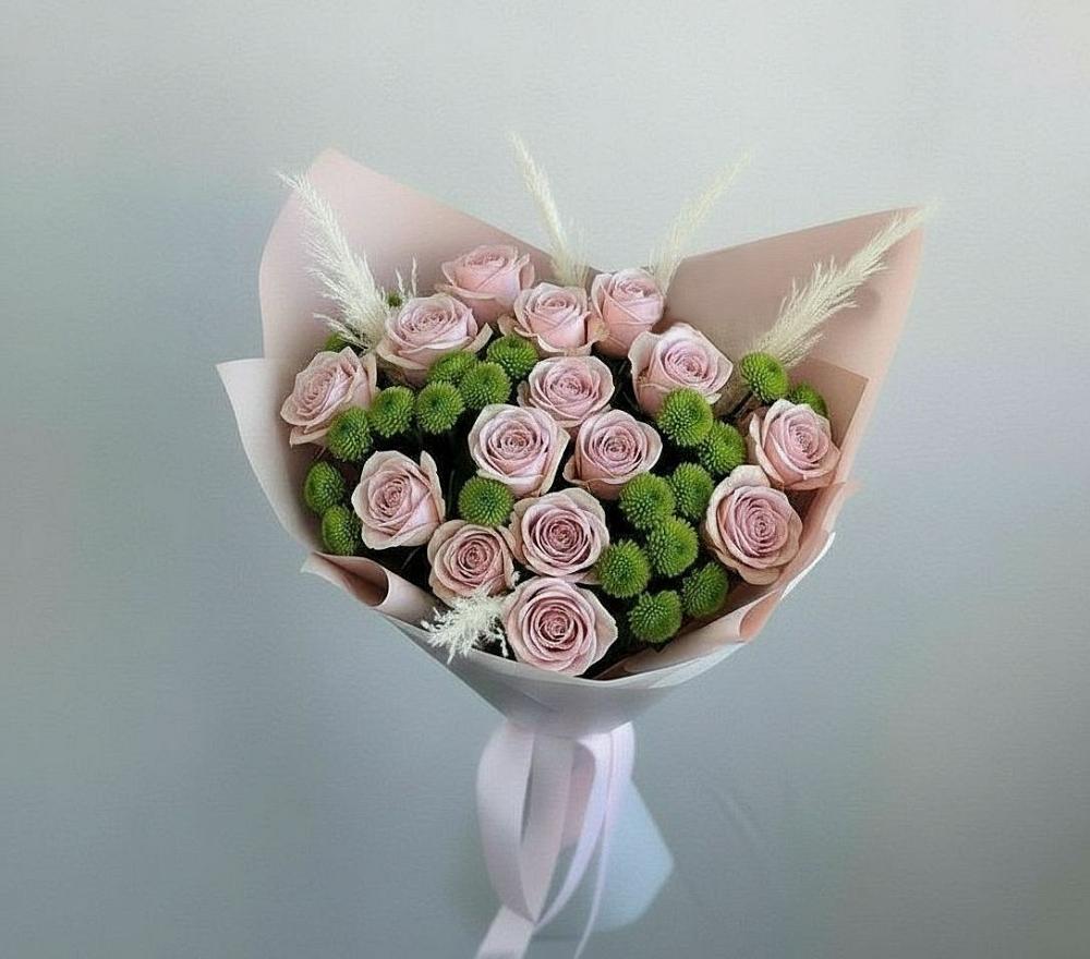 Букет цветов из: Розы и Хризантемы в Кудепста