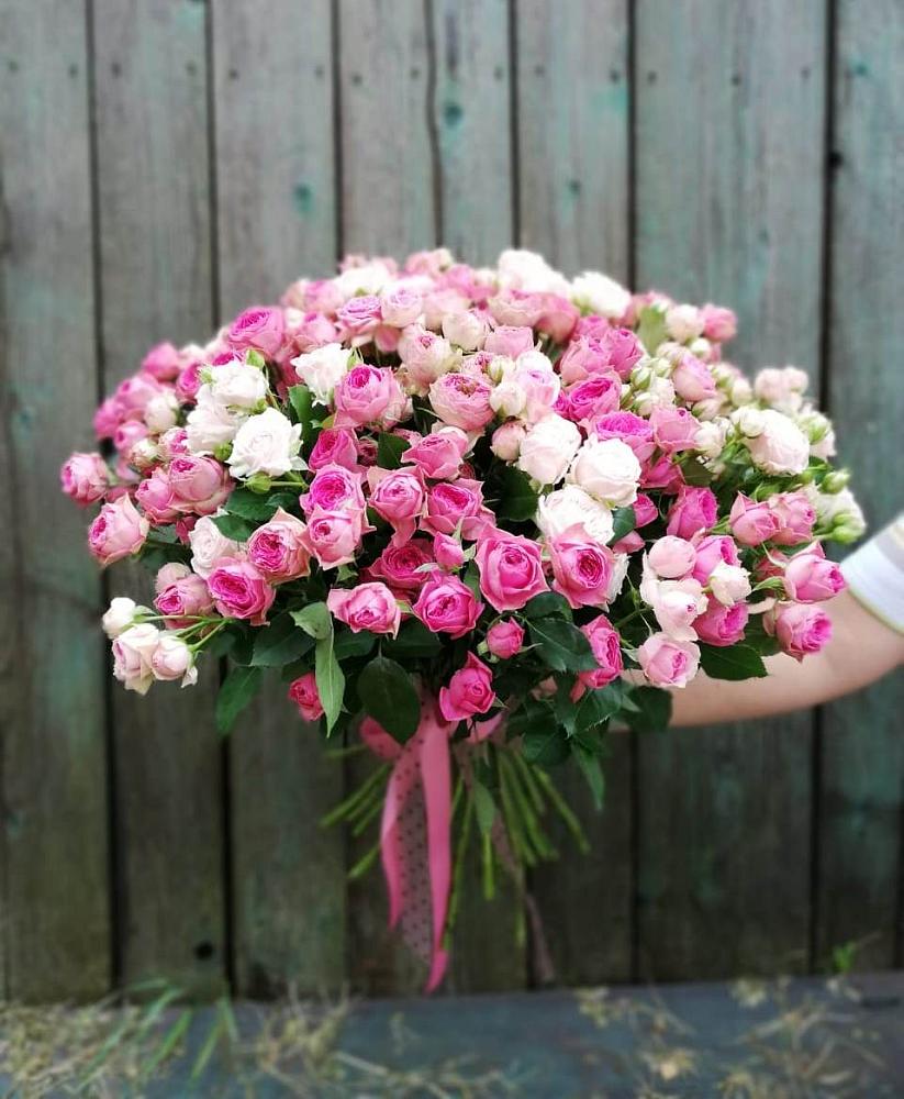 Букет Розовые кустовые розы Натали и Лав Лидия в Кудепста