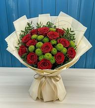 Букет цветов из:  Розы и Хризантемы в Кудепста