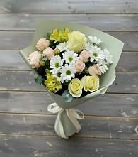 Букет цветов из:  Альстромерии, Розы и Хризантемы в Кудепста