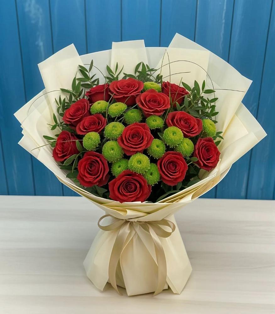 Букет цветов из: Розы и Хризантемы в Кудепста