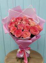 Букет 15 Розовых роз Равель в Кудепста
