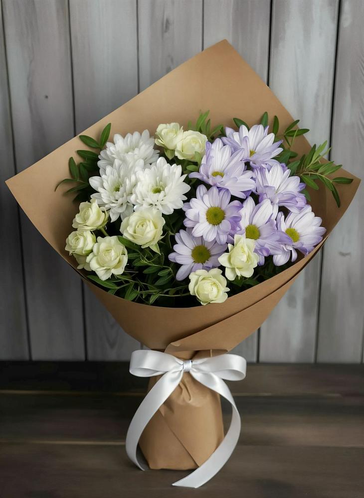 Букет цветов из: Хризантемы и Розы в Кудепста